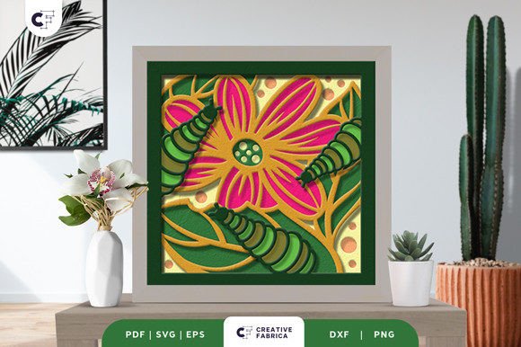Download Spring Caterpillar 3D Shadow Box SVG - Spring Collection