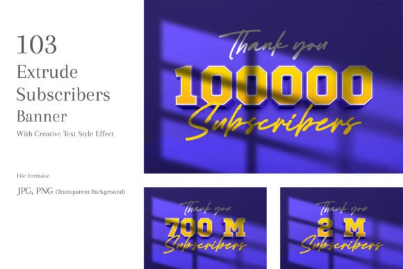 Download Extrude Subscribers Banners Set 102 - Premium Resources
