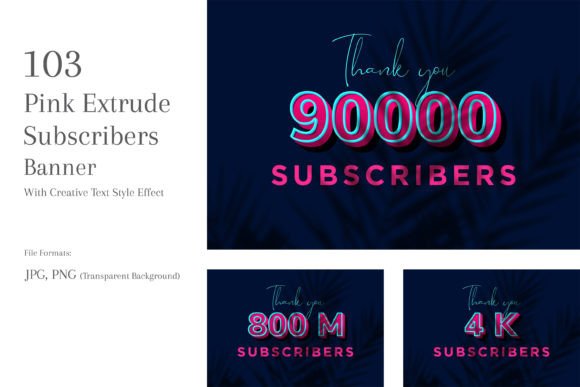 Download Pink Extrude Subscribers Banners Set 104 - Premium Resources