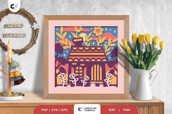 Download Home in the Spring 3D Shadow Box - Spring Collection